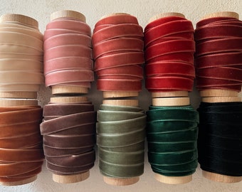 NEW 3/8" Velvet Ribbon Finished Edge w/Spool