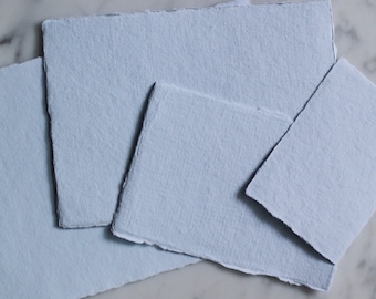 PALE BLUE 300GSM 4.25x6" Handmade Cotton Rag Paper