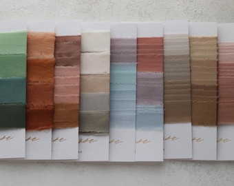 SALE - NEW SETS Hand Dyed Silk Ribbon Raw Edge (15% off)