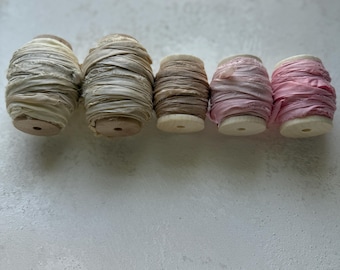 NEW!! RECYCLED Silk Ribbon - 10 YARD Rolls (Limited Stock)