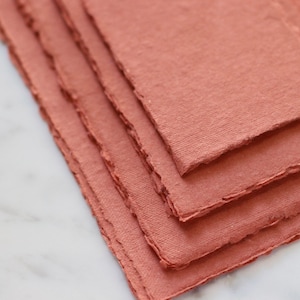 150GSM TERRACOTTA 4,25x6" Carta di cotone fatta a mano
