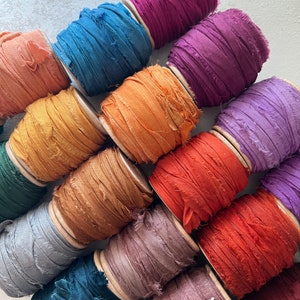 NEW RECYCLED Silk Ribbon 10 YARD Rolls Limited Stock image 2