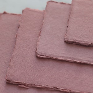 DUSTY ROSE 300GSM 3.25x4.75 Handmade Cotton Rag Paper image 2