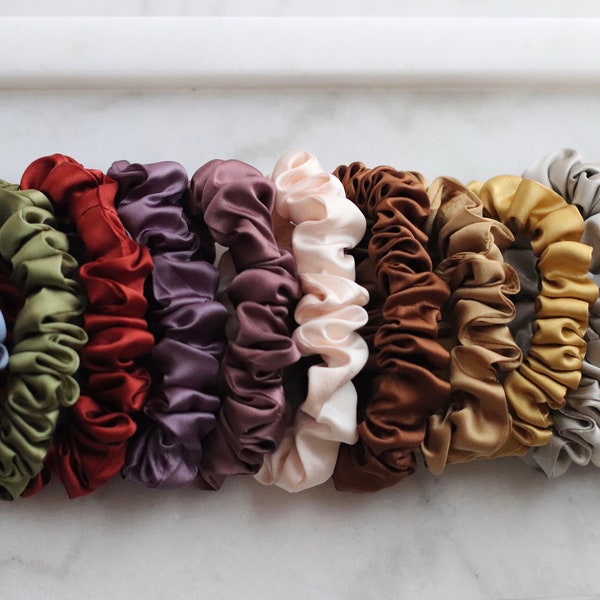 SILK SCRUNCHIES Silk Charmeuse - Hand-Dyed (Small)