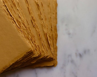 HONEY GOLD 300GSM 5x7" Handmade Cotton Rag Paper