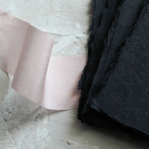 5.25x8.25" Black Handmade Cotton Rag Paper