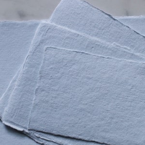 PALE BLUE 150GSM 3.25x4.75" Handmade Cotton Rag Paper