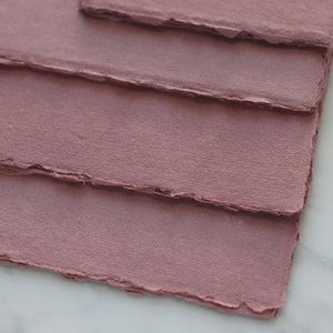 DUSTY ROSE 300GSM 3.25x4.75 Handmade Cotton Rag Paper image 3