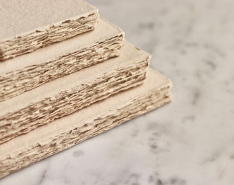 WHEAT 300GSM 4.25x6" Handmade Cotton Rag Paper