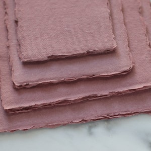 DUSTY ROSE 300GSM 3.25x4.75 Handmade Cotton Rag Paper image 5