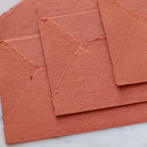 NEW TERRACOTTA 4bar Handmade Cotton Rag Envelopes