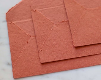 NEW TERRACOTTA 4bar Handmade Cotton Rag Envelopes