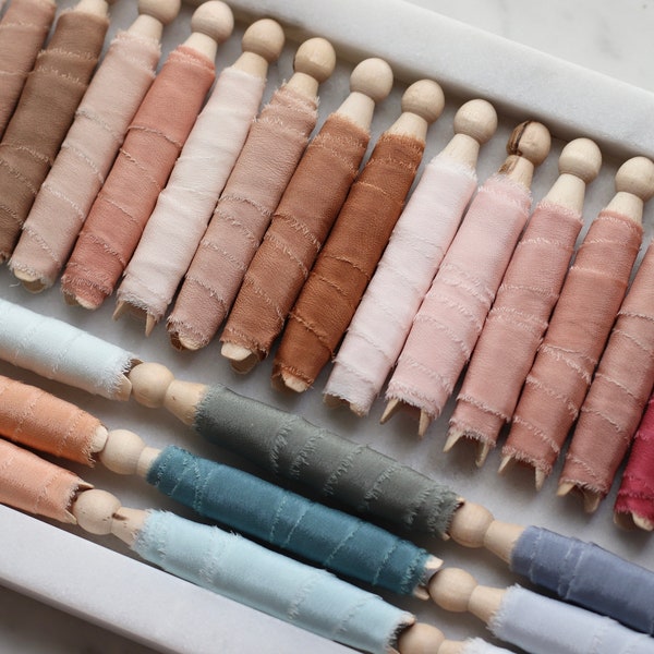 Fita de crepe de seda luxuosa tingida à mão