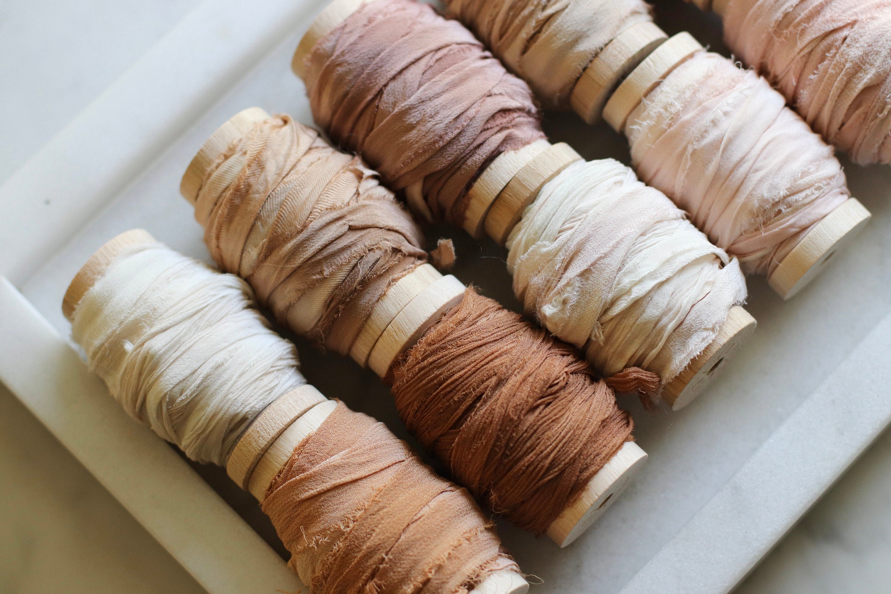 NEW RECYCLED Silk Ribbon - 10 YARD Rolls