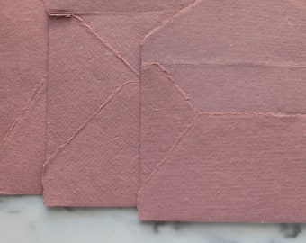 DUSTY ROSE 4bar Handmade Cotton Rag Envelopes