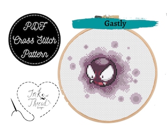 Gastly Cross Stitch Pattern