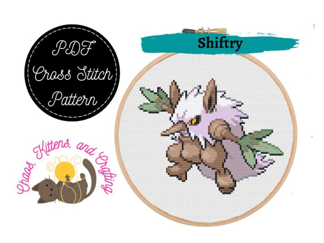 Shiftry Outline Simple Shiftry Cross Stitch Pattern - Etsy