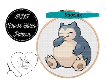 Snorlax Cross Stitch Pattern