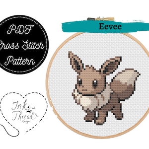 Patrón de punto de cruz de Eevee