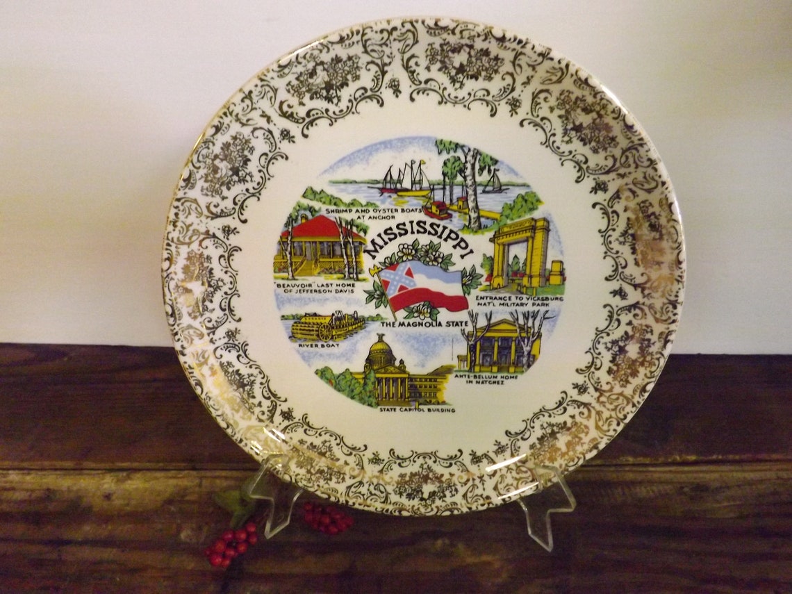 Mississippi Souvenir Plate Mississippi State Plate Etsy