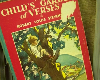 Child's Garden of Verses Robert Louis Stevenson Poetry Book Shabby Book