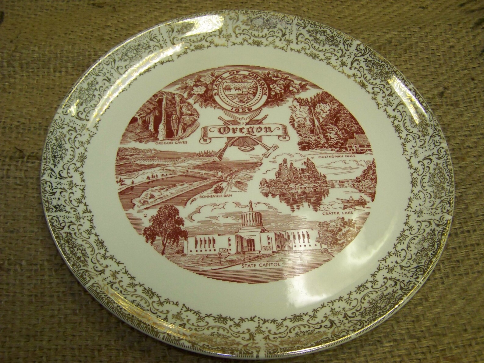 Oregon State Plate Oregon Souvenir Plate Etsy