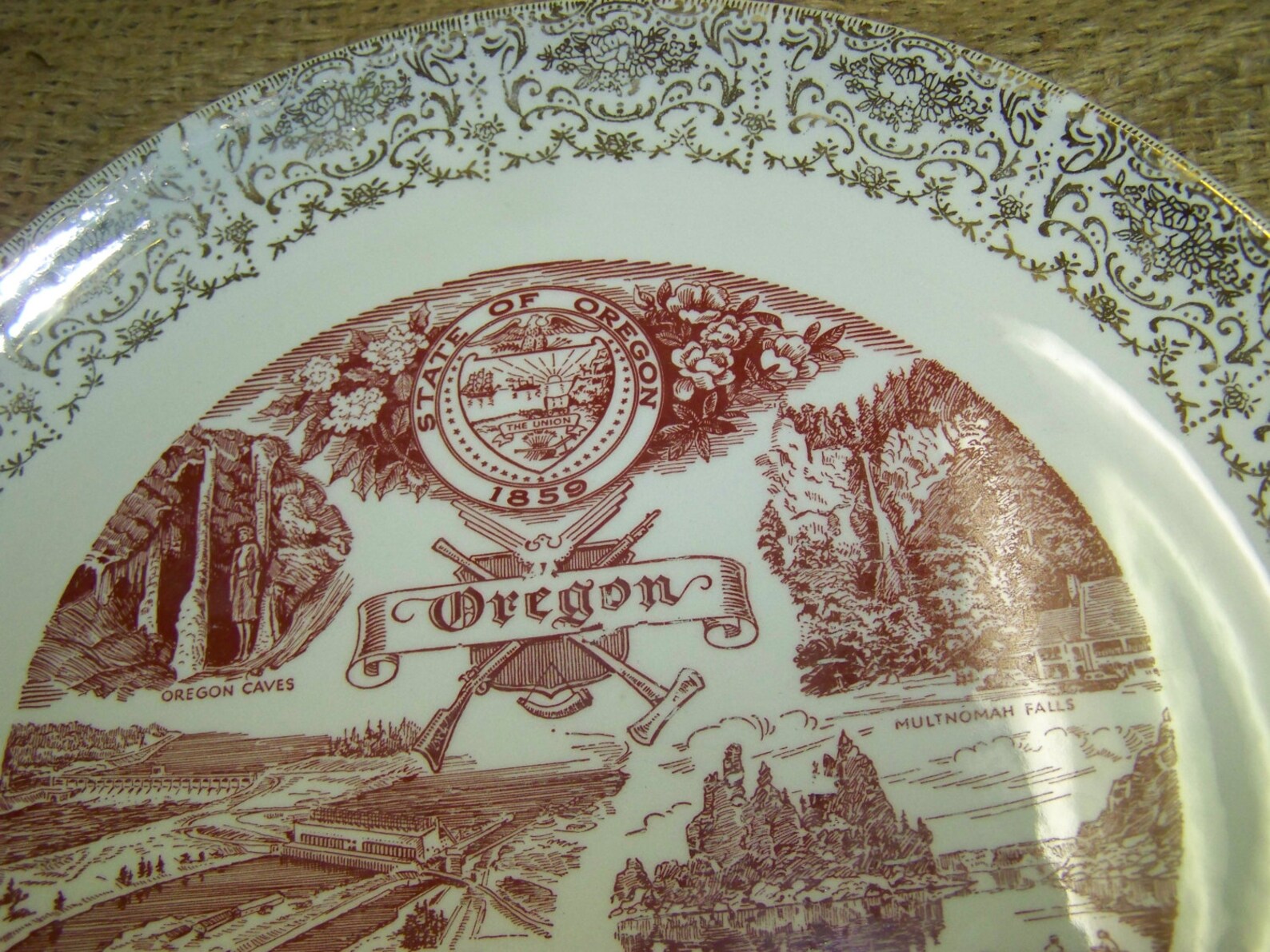 Oregon State Plate Oregon Souvenir Plate Etsy