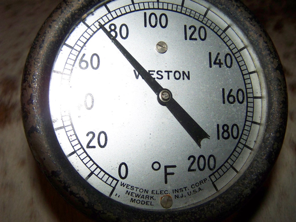 Weston Temperature Gauge Vintage Industrial Gauge Etsy
