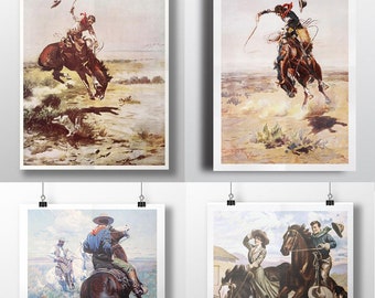 Cowboy Print, Cowboy Art, Cowboy Wall Decor, Cowboy Print Bundle, Cowboy Wall Decor, Desert, Western Decor, Southwestern, Prints, Wall Art