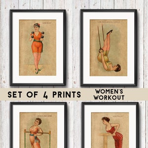 Women's Workout, Antique Illustration, Prints, Wall Decor, Vintage Prints, Gym Decor, Wall Art, Exercise, Women