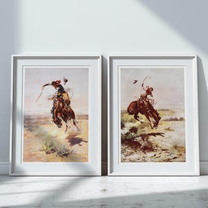Cowboy Print, Western Decor, Desert Decor, Wall Art, Art Print, Southwestern, Charles Russell, Americana, Rustic Decor, Large Prints