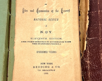 1888 Antique Freemason Book Leather Masons Ecce Orienti Rites and Ceremonies of the Essenes History Philosophy Esoteric Occult Oddities