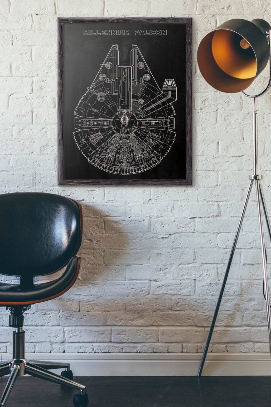 Millennium Falcon Blueprint Patent Star Wars Poster Millennium Falcon ...