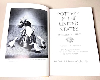 1941 Antique Pottery Book Pottery in the United States Porcelain Pottery Gift Handmade Ceramics Collectible Books Ceramic Gift Ceramicist