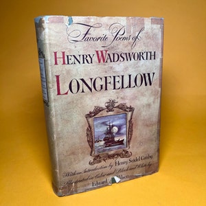 Vintage Poetry Book Favorite Poems of Henry Wadsworth Longfellow 1st Edition Hardcover Book Gift for Book Lovers American Literature Rare