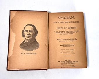 RARE 1888 Antique Women's History Book Woman Her Power and Privileges NonFiction Books Victorian Books Oddities Gift for Women