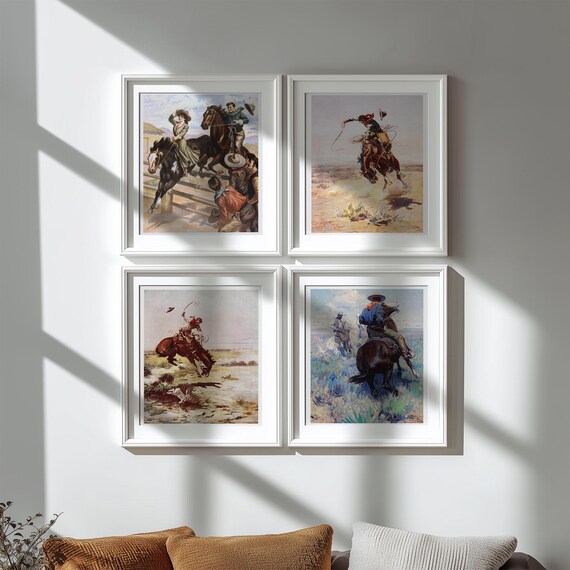 Cowboy Print, Cowboy Art, Cowboy Wall Decor, Cowboy Print Bundle, Cowboy Wall Decor, Desert, Western Decor, Southwestern, Prints, Wall Art
