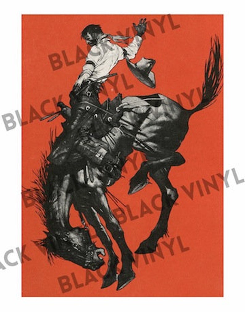 Cowboy Print, Cowboy Wall Art, Antique Cowboy Illustration, Cowboy Home Decor, Cowboy Art, Wall Art, Cowboy Wall Decor, Southwestern image 5