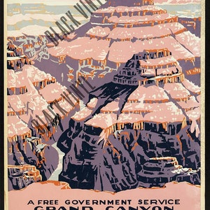 National Park Poster Set Vintage Prints Yosemite Print Grand Canyon Yellowstone National Park Zion National Park Wall Prints Travel image 3