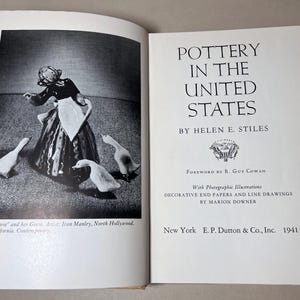 1941 Antique Pottery Book Pottery in the United States Porcelain Pottery Gift Handmade Ceramics Collectible Books Ceramic Gift Ceramicist