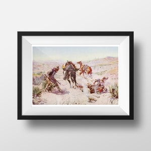 Cowboy Art, Cowboy Wall Art, Cowboy Prints, Charles Russell, Americana, Western Decor, Southwestern Decor, Cowboy Wall Art, Home Decor