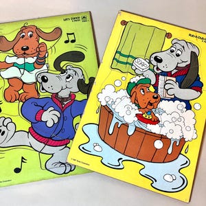 Vintage Puzzle Jigsaw 1980s Vintage Toys Vintage Pound Puppies Kids Wooden Puzzles Childrens Puzzles Toddler Puzzles Five and Under Toys
