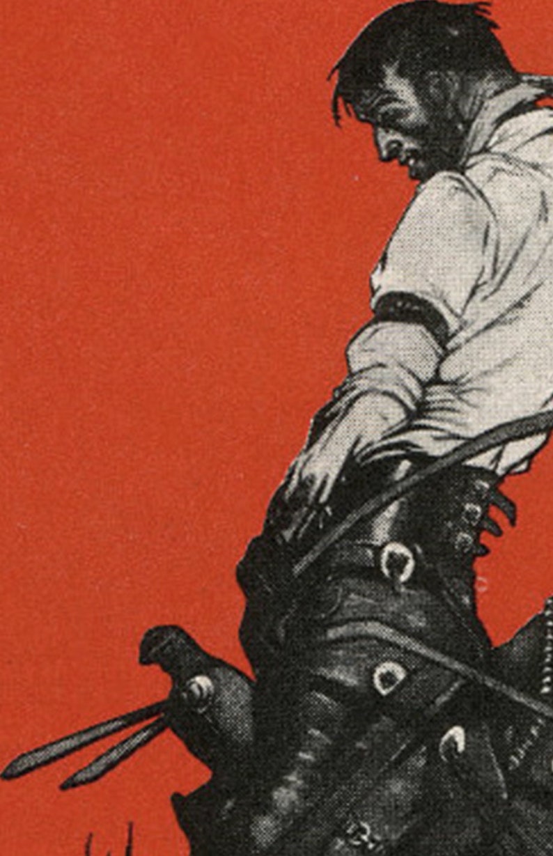 Cowboy Print, Cowboy Wall Art, Antique Cowboy Illustration, Cowboy Home Decor, Cowboy Art, Wall Art, Cowboy Wall Decor, Southwestern image 4
