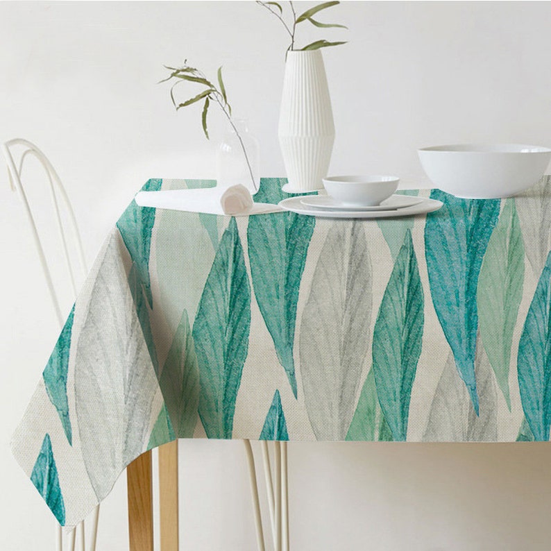 Table Decor Wedding Decor Botanical Print Plants Print Tropical Tablecloth Event Decor Tablecloth Rectangle Tropical Decor