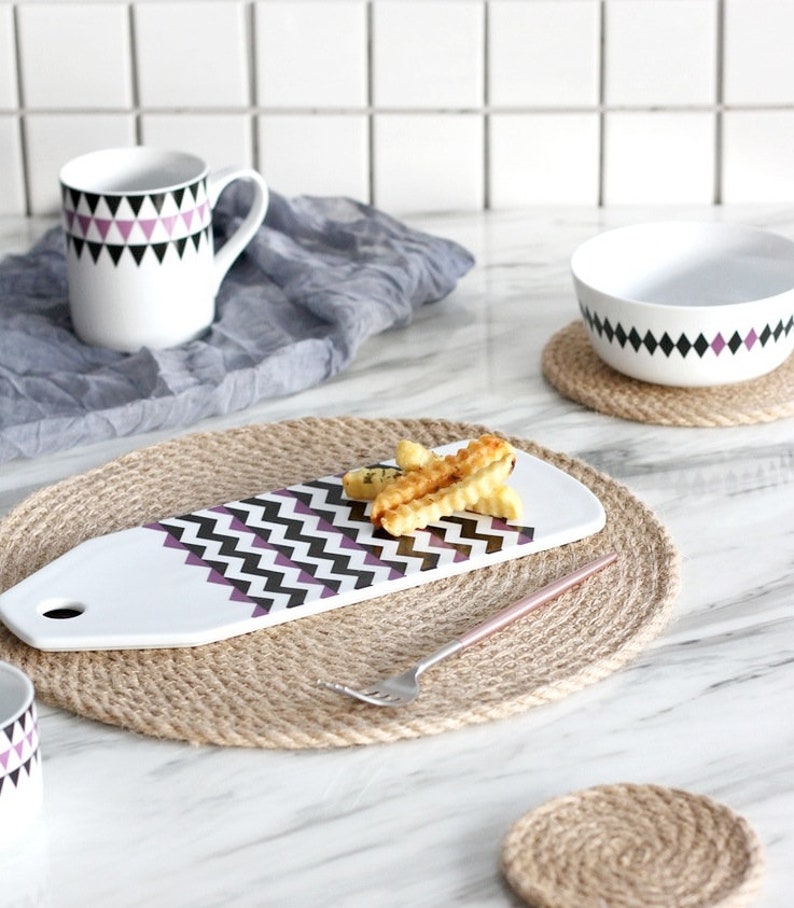 6 Pieces Round Placemats Rustic Wedding Decor Jute Linen Cotton Placemats Gray Beige Brown Tableware Dinner Party Decor Table Decor Kitchen Dining Home Living Kromasol Com