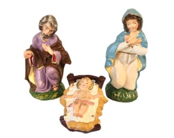 Vintage Creche Figures, Nativity Scene, Italian Creche Figurines, Manger Scene, Christmas Decor