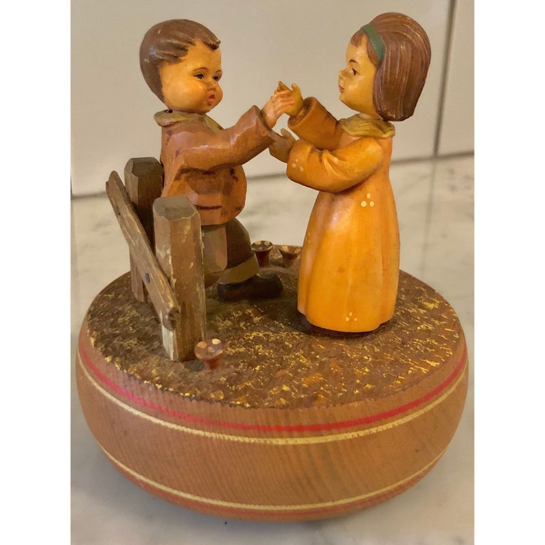 Vintage Music Box Ceramic Music Box Boy Girl Figurines Etsy