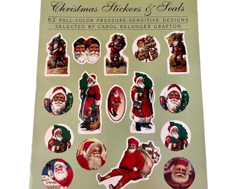 Large Lot Victorian Christmas Sticker Sheets , Santa Stickers , Antique Christmas
