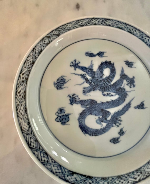 Fitz and Floyd Blue and White Dragon Plate -  Canada