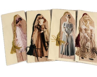 Vintage V And A Museum Bookmark Set Historic Fashion Bookmarks with Tassel
